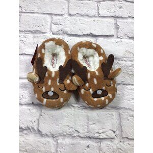 North Pole Trading Co. Reindeer Toddler Unisex Slip-On Slippers Size M-L